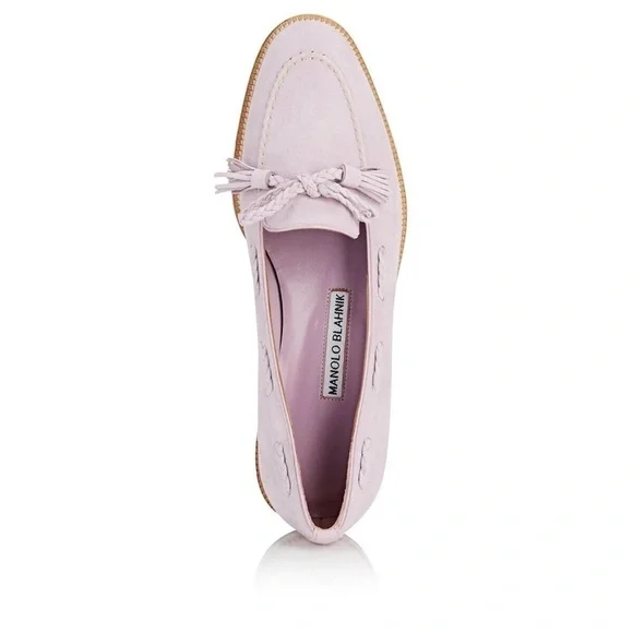 Manolo Blahnik Erica Lilac Suede Loafer 10.5 - Picture 2 of 8